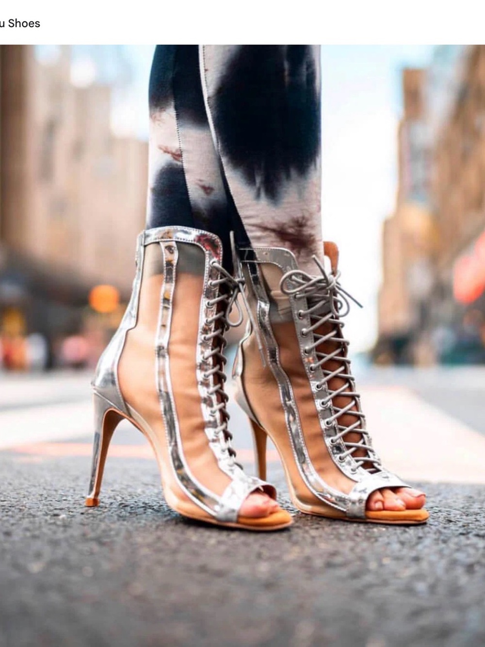 ๐ค Burju Sierra Silver Vegan Leather Mesh Street Sole 3โ Heeled Boots - 5.5 - Picture 2 of 11